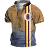Henley Shirt Tee T shirt Tee Homme 3D effet Rayé Graphic Grande Taille Mao Bouton bas Imprimer Manches Courtes du"idien Des sports Extérieur Standard Polyester Design basique Décontractée / Eté miniinthebox