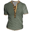Henley Shirt Tee T shirt Tee Homme Couleur unie Grande Taille Henley Bouton bas Manches Courtes du"idien Des sports Extérieur Standard Polyester basique Classique Designer miniinthebox