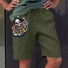 Homme à la mode Designer Droite Short Taille elastique Imprimer Court Pantalon Sport extérieur du"idien Imprimés Photos Crânes Mélange de Coton Confort Respirable Taille médiale Vert Véronèse S M miniinthebox