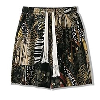 Homme basique Hawa en Short Short de plage Poche Conception de cordon élastique Longueur genou Pantalon Décontractée Des sports Non Elastique Imprimés Photos Extérieur Des sports Taille médiale Noir miniinthebox