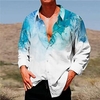 Homme Chemise Abstrait Imprimés Photos Marbre Col rabattu Bleu Fuchsia Extérieur Plein Air manche longue Bouton bas Imprimer Vêtement Tenue Sportif Mode Vêtement de rue Design miniinthebox