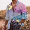 Homme Chemise Abstrait Imprimés Photos Marbre Col rabattu Violet Gris Extérieur Plein Air manche longue Bouton bas Imprimer Vêtement Tenue Sportif Mode Vêtement de rue Design miniinthebox