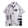 Homme Chemise Abstrait Imprimés Photos Visage humain Col rabattu Gris Plein Air Casual Manches courtes Bouton bas Imprimer Vêtement Tenue Mode Design Respirable miniinthebox