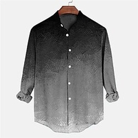 Homme Chemise Arbre Dégradé Imprimés Photos Mao Jaune Bleu Fuchsia Vert Gris Extérieur Plein Air manche longue Bouton bas Imprimer Vêtement Tenue Mode Design Casual Flexible miniinthebox