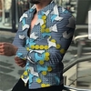 Homme Chemise Bloc de couleur Abstrait Imprimés Photos Géométrie Col rabattu Bleu Bleu clair Extérieur Plein Air manche longue Bouton bas Imprimer Vêtement Tenue Sportif Mode Vêtement de rue Design miniinthebox
