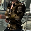 Homme Chemise Bloc de couleur Imprimés Photos Géométrie Col rabattu Jaune Bleu Extérieur Plein Air manche longue Bouton bas Imprimer Vêtement Tenue Sportif Mode Vêtement de rue Design miniinthebox