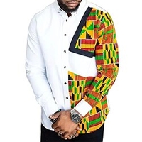 Homme Chemise Bloc de couleur Imprimés Photos Géométrie Col rabattu Jaune Extérieur Plein Air manche longue Bouton bas Imprimer Vêtement Tenue Mode Design Casual Flexible miniinthebox