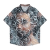 Homme Chemise Chemise hawa enne 3D Print Imprimés Photos Portrait Bulle Col rabattu Jaune Extérieur Plein Air Manches courtes Bouton bas Imprimer Vêtement Tenue Tropique Mode Hawa en Design miniinthebox