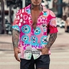 Homme Chemise Chemise hawa enne Abstrait Imprimés Photos Œil Col rabattu Rouge Vert Casual Vacances Manche Courte Bouton bas Imprimer Vêtement Tenue Tropique Mode Hawa en Flexible miniinthebox