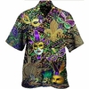 Homme Chemise Chemise hawa enne Abstrait Imprimés Photos Masque Col rabattu Violet Casual Vacances Manche Courte Bouton bas Imprimer Vêtement Tenue Tropique Mode Hawa en Flexible miniinthebox