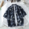 Homme Chemise Chemise hawa enne Ananas Cocotier Imprimés Photos Col rabattu Bleu Extérieur Plein Air Manches courtes Bouton bas Imprimer Vêtement Tenue Tropique Mode Hawa en Design miniinthebox