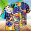 Homme Chemise Chemise hawa enne Animal Chat Imprimés Photos Col rabattu Arc-en-ciel Casual Vacances Manche Courte Bouton bas Imprimer Vêtement Tenue Tropique Mode Hawa en Flexible miniinthebox