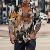 Homme Chemise Chemise hawa enne Animal Chien Imprimés Photos Col rabattu Jaune Marron Casual Vacances Manche Courte Bouton bas Imprimer Vêtement Tenue Tropique Mode Hawa en Flexible miniinthebox