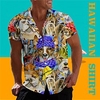 Homme Chemise Chemise hawa enne Animal Chien Imprimés Photos Col rabattu Noir Bleu Casual Vacances Manche Courte Bouton bas Imprimer Vêtement Tenue Tropique Mode Hawa en Flexible miniinthebox