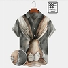 Homme Chemise Chemise hawa enne Animal Lapin Imprimés Photos Col rabattu Gris Extérieur Plein Air Manches courtes Bouton bas Imprimer Vêtement Tenue Tropique Mode Hawa en Design miniinthebox
