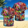 Homme Chemise Chemise hawa enne Animal Lion Imprimés Photos Col rabattu Arc-en-ciel Plein Air Casual Manches courtes Bouton bas Imprimer Vêtement Tenue Tropique Mode Hawa en Design miniinthebox
