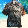Homme Chemise Chemise hawa enne Animal Loup Imprimés Photos Col rabattu Gris Casual Vacances Manche Courte Bouton bas Imprimer Vêtement Tenue Tropique Mode Hawa en Flexible miniinthebox