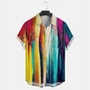 Homme Chemise Chemise hawa enne Arbre Imprimés Photos Col rabattu Arc-en-ciel Extérieur Plein Air Manches courtes Bouton bas Imprimer Vêtement Tenue Tropique Mode Hawa en Design miniinthebox