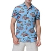 Homme Chemise Chemise hawa enne Automatique Cocotier Imprimés Photos Col rabattu bleu marine Bleu Orange Bleu clair Casual Vacances Manche Courte Bouton bas Imprimer Vêtement Tenue Tropique Mode miniinthebox