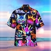 Homme Chemise Chemise hawa enne Automatique Imprimés Photos Boule de bowling Col rabattu Violet Casual Sortie Manches courtes Bouton bas Imprimer Vêtement Tenue Tropique Hawa en Design Casual miniinthebox