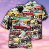 Homme Chemise Chemise hawa enne Automatique Imprimés Photos Col rabattu Bleu Casual Vacances Manche Courte Bouton bas Imprimer Vêtement Tenue Tropique Mode Hawa en Flexible miniinthebox