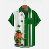 Homme Chemise Chemise hawa enne Bande dessinée Rayé Jour de la Saint Patrick Fête de la St. Patrick Clover Col rabattu Noir Vert Extérieur Plein Air Manches courtes Bouton bas Imprimer Vêtement Tenue miniinthebox