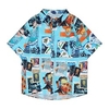 Homme Chemise Chemise hawa enne Bloc de couleur Imprimés Photos Col rabattu Bleu Extérieur Plein Air Manches courtes Bouton bas Imprimer Vêtement Tenue Tropique Mode Hawa en Design miniinthebox
