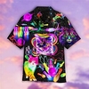 Homme Chemise Chemise hawa enne Chat Imprimés Photos Boule de bowling Col rabattu Violet Casual Vacances Manche Courte Bouton bas Imprimer Vêtement Tenue Tropique Mode Hawa en Flexible miniinthebox