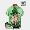 Homme Chemise Chemise hawa enne Chat Imprimés Photos Clover Col rabattu Vert Extérieur Plein Air Manches courtes Bouton bas Imprimer Vêtement Tenue Tropique Mode Hawa en Design miniinthebox
