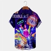 Homme Chemise Chemise hawa enne Chat Lettre Imprimés Photos Boule de bowling Col rabattu Violet Extérieur Plein Air Manches courtes Bouton bas Imprimer Vêtement Tenue Tropique Mode Hawa en Design miniinthebox