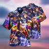 Homme Chemise Chemise hawa enne Chat Nourriture Imprimés Photos Col rabattu Violet Casual Vacances Manche Courte Bouton bas Imprimer Vêtement Tenue Tropique Mode Hawa en Flexible miniinthebox