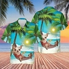 Homme Chemise Chemise hawa enne Chien Cocotier Imprimés Photos Plage Col rabattu Bleu Casual Vacances Manche Courte Bouton bas Imprimer Vêtement Tenue Tropique Mode Hawa en Flexible miniinthebox