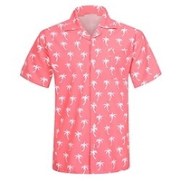 Homme Chemise Chemise hawa enne Cocotier Imprimés Photos Col rabattu Blanche Jaune Rose Claire Bleu Bleu clair Casual Sortie Manches courtes Bouton bas Imprimer Vêtement Tenue Tropique Hawa en Design miniinthebox