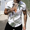 Homme Chemise Chemise hawa enne Cocotier Imprimés Photos Col rabattu Blanche Plein Air Casual Manches courtes Bouton bas Imprimer Vêtement Tenue Tropique Mode Hawa en Design miniinthebox