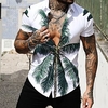 Homme Chemise Chemise hawa enne Cocotier Imprimés Photos Col rabattu Blanche Vert Claire Bleu Vert Plein Air Casual Manches courtes Bouton bas Imprimer Vêtement Tenue Tropique Mode Hawa en Design miniinthebox