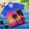 Homme Chemise Chemise hawa enne Cocotier Imprimés Photos Col rabattu Bleu Casual Vacances Manche Courte Bouton bas Imprimer Vêtement Tenue Tropique Mode Hawa en Flexible miniinthebox