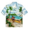 Homme Chemise Chemise hawa enne Cocotier Imprimés Photos Col rabattu Bleu Casual Vacances Manche Courte Bouton bas Imprimer Vêtement Tenue Tropique Mode Hawa en Flexible miniinthebox
