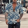Homme Chemise Chemise hawa enne Cocotier Imprimés Photos Col rabattu Bleu Vert Casual Vacances Manche Courte Bouton bas Imprimer Vêtement Tenue Tropique Mode Hawa en Flexible miniinthebox