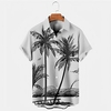 Homme Chemise Chemise hawa enne Cocotier Imprimés Photos Col rabattu Gris Extérieur Plein Air Manches courtes Bouton bas Imprimer Vêtement Tenue Tropique Mode Hawa en Design miniinthebox