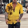 Homme Chemise Chemise hawa enne Cocotier Imprimés Photos Col rabattu Jaune Bleu Casual Vacances Manche Courte Bouton bas Imprimer Vêtement Tenue Tropique Mode Hawa en Flexible miniinthebox