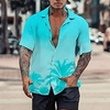 Homme Chemise Chemise hawa enne Cocotier Imprimés Photos Col rabattu Jaune Bleu Casual Vacances Manche Courte Bouton bas Imprimer Vêtement Tenue Tropique Mode Hawa en Flexible miniinthebox