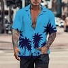 Homme Chemise Chemise hawa enne Cocotier Imprimés Photos Col rabattu Jaune Bleu Casual Vacances Manche Courte Bouton bas Imprimer Vêtement Tenue Tropique Mode Hawa en Flexible miniinthebox