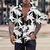 Homme Chemise Chemise hawa enne Cocotier Imprimés Photos Col rabattu Noir Bleu Casual Vacances Manche Courte Bouton bas Imprimer Vêtement Tenue Tropique Mode Hawa en Flexible miniinthebox