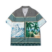 Homme Chemise Chemise hawa enne Cocotier Imprimés Photos Col rabattu Noir Casual Vacances Manche Courte Bouton bas Imprimer Vêtement Tenue Tropique Mode Hawa en Flexible miniinthebox