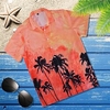 Homme Chemise Chemise hawa enne Cocotier Imprimés Photos Col rabattu Orange Casual Vacances Manche Courte Bouton bas Imprimer Vêtement Tenue Tropique Mode Hawa en Flexible miniinthebox