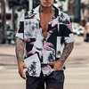 Homme Chemise Chemise hawa enne Cocotier Imprimés Photos Col rabattu Rose Claire Vert Casual Vacances Manche Courte Bouton bas Imprimer Vêtement Tenue Tropique Mode Hawa en Flexible miniinthebox