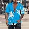 Homme Chemise Chemise hawa enne Cocotier Imprimés Photos Col rabattu Rouge Bleu Casual Vacances Manche Courte Bouton bas Imprimer Vêtement Tenue Tropique Mode Hawa en Flexible miniinthebox