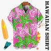 Homme Chemise Chemise hawa enne Cocotier Imprimés Photos Col rabattu Rouge Violet Plein Air Casual Manches courtes Bouton bas Imprimer Vêtement Tenue Tropique Mode Hawa en Design miniinthebox