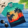Homme Chemise Chemise hawa enne Cocotier Imprimés Photos Col rabattu Vert Casual Vacances Manche Courte Bouton bas Imprimer Vêtement Tenue Tropique Mode Hawa en Flexible miniinthebox