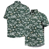 Homme Chemise Chemise hawa enne Cocotier Imprimés Photos Col rabattu Vert Plein Air Casual Manches courtes Bouton bas Imprimer Vêtement Tenue Tropique Mode Hawa en Design miniinthebox